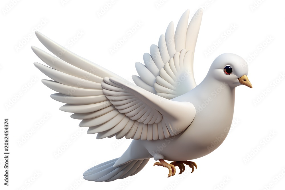 Obraz premium white dove isolated on white