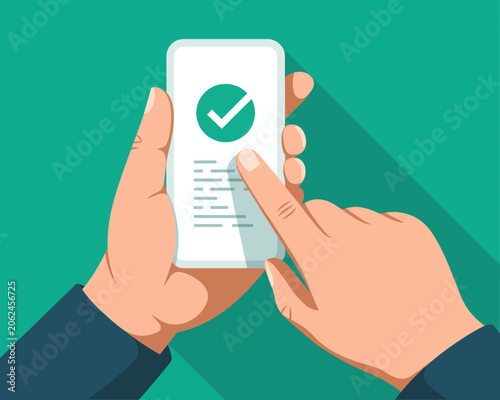 Hands holding smartphone