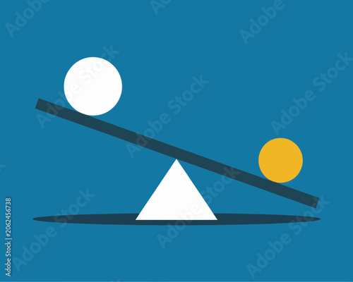 Minimalist seesaw illustration representing financial imbalance
