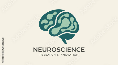 Tableau sur toile Neuroscience research and innovation logo design.