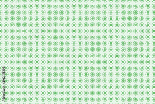 Canvastavla Seamless abstract pattern featuring repetitive circular floral shapes in green