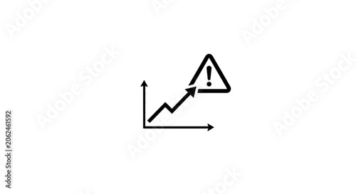 Canvastavla Financial risk warning and market growth trend vector image displaying an upward