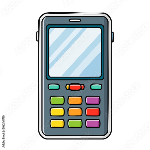 Flat design smartphone with colorful app icons