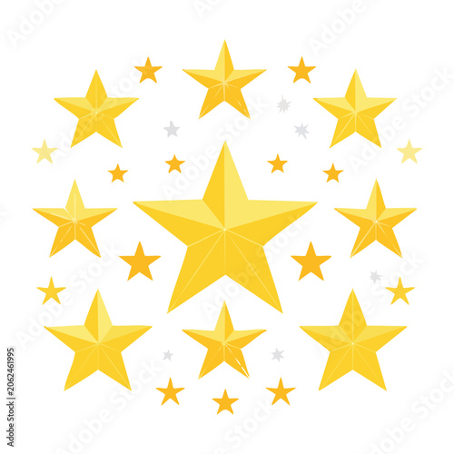 Yellow star and snowflake vector pattern