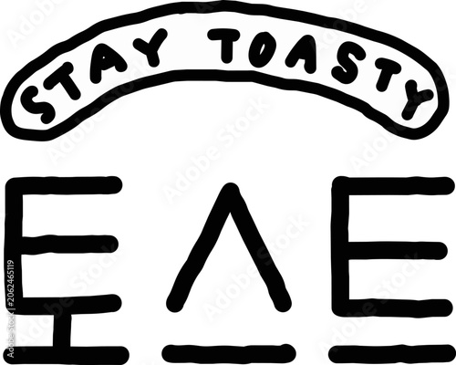 Korean Toast Bread Illustration Hand Drawn Vector