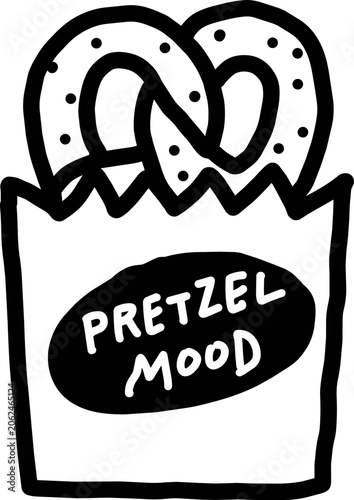Pretzel Snack Illustration Hand Drawn Vector