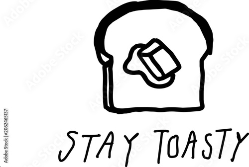 Toast Bread Illustration Funny Food Quote Vector