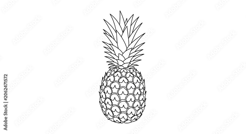 Obraz premium Minimalist Pineapple Outline Icon
