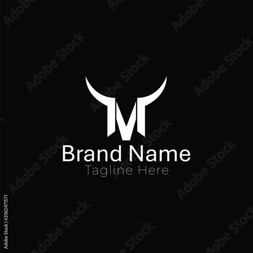 Minimalist Bull Head Logo Design on Black Background Modern Branding
