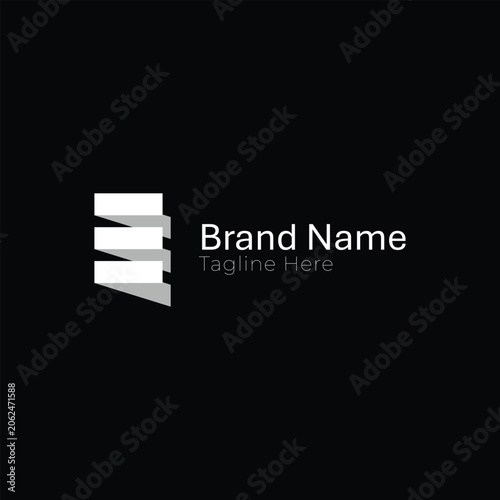 Minimalist Letter E Logo Design on Dark Background with Glow Effect