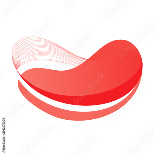 Red and white flat design ribbon loop
