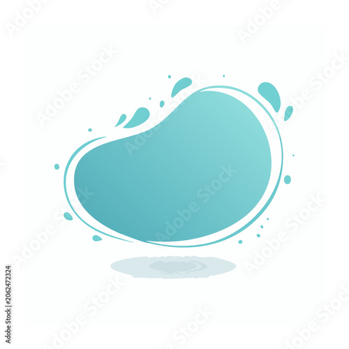Teal water droplet with splash vector
