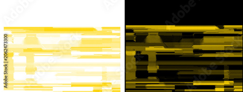 Yellow Glitch Distorted Horizontal Bars Abstract Pattern Dual Background