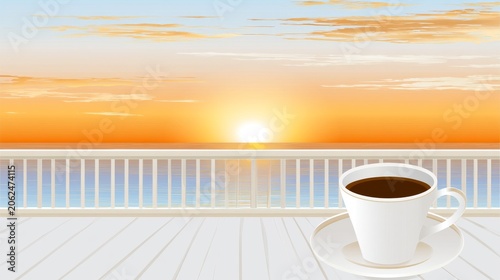 Ocean Sunrise From Hotel Balcony Variant One