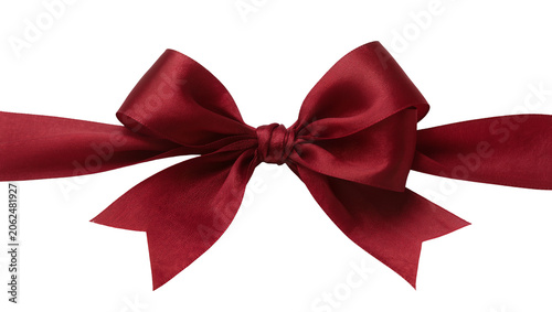 Foto Satin red bow with ribbon tails