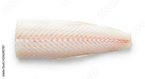 Raw fresh cod fillet isolated on a white background, showcasing the flaky texture and clean white flesh for healthy culinary preparations, cod, prep, nutrition
