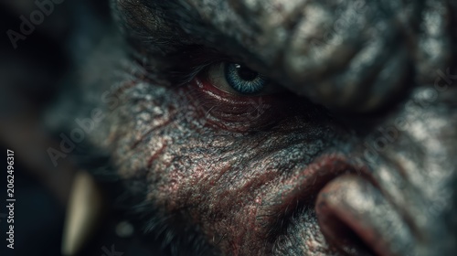 Close-up of a Mysterious Creature with Intense Eye Detail