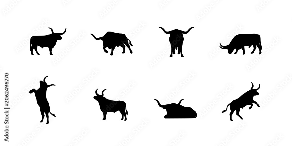 Obraz premium Cat Icon Set of Twelve Black Line Drawings Showing Different Poses and Silhouettes on a White Background, Vector-Style Artwork