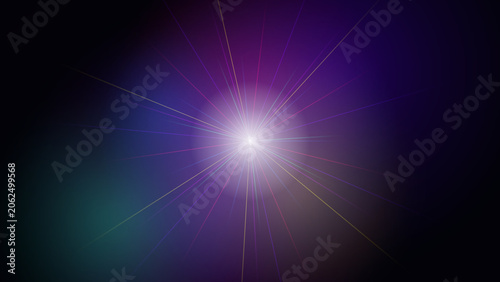 Bright purple light flare on dark background