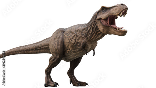 Foto Tyrannosaurus Rex dinosaur roaring with mouth open