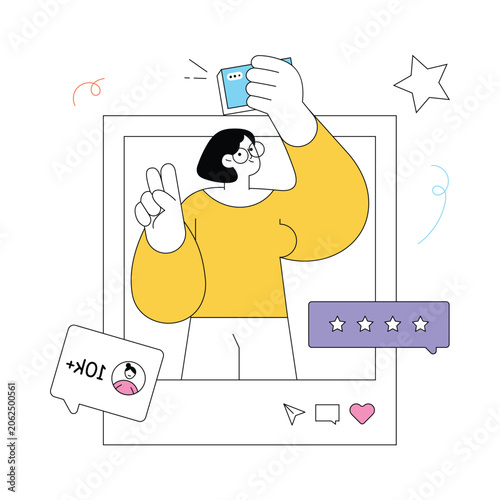 Social Media Influencer Selfie vector illustration Eps 10 File     