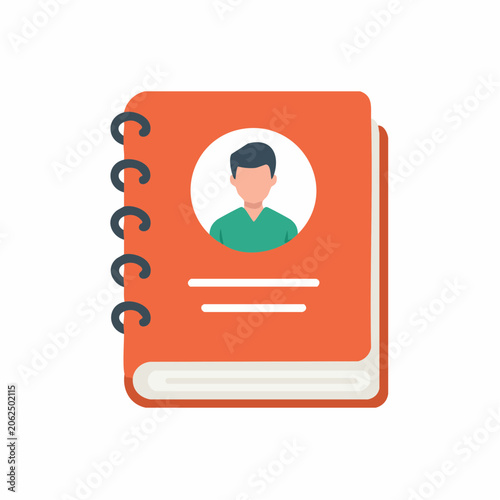 Address Book Icon with Person Profile