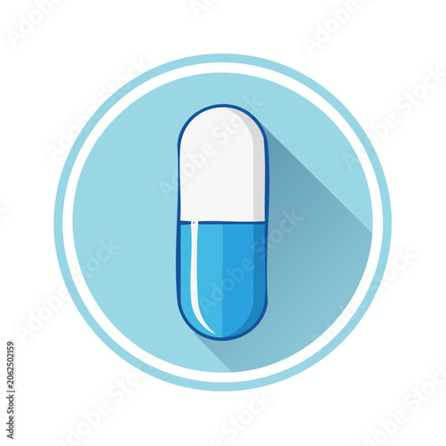 Blue and White Capsule Icon