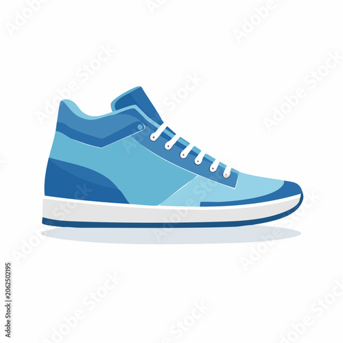 Blue High-Top Sneaker Illustration