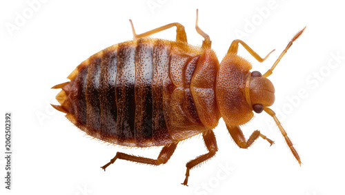 Foto Brown bed bug insect with segmented body and legs