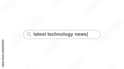 Latest Technology News Search Bar Animation with Digital Information Concept