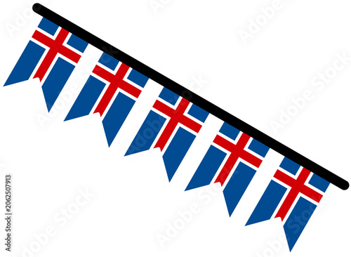 Konstfotografi Iceland Flag Motif Party Bunting