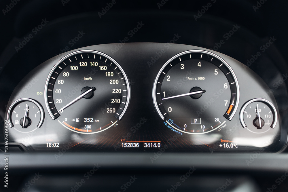 Naklejka premium Modern car dashboard with backlight