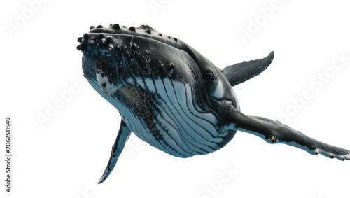 Quadro su tela Humpback whale swimming with pectoral fins extended