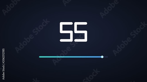 Teal Progress Bar Countdown Timer 60 Seconds for events presentations and social media