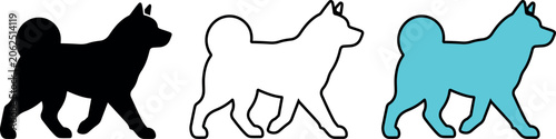 Schilderij op canvas Dog silhouettes, canine icons, animal graphics, pet illustrations