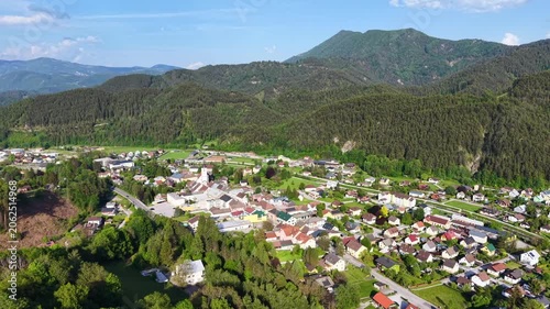 Traisen in Lower Austria, panorama view during springtime and summer