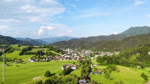 Traisen in Lower Austria, panorama view during springtime and summer