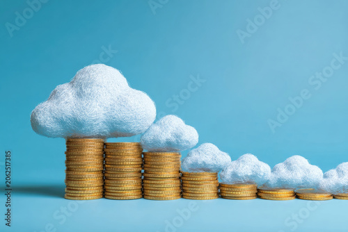 Cloud computing savings with decreasing coin stacks
