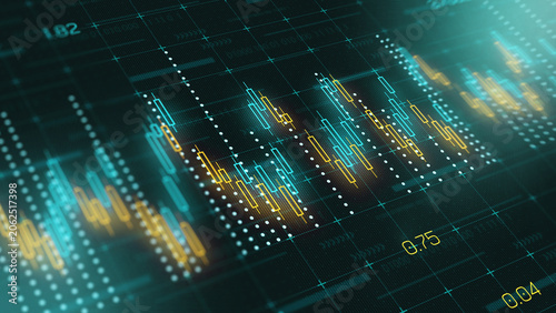 Traders analyze financial charts and graphs for market trends and data insights