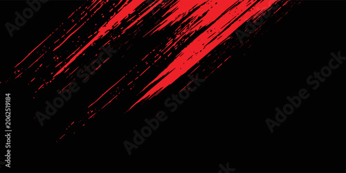 Abstract red and black colors grunge background for sporty design, vector illustration