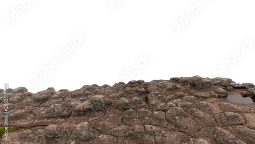 Cuadro en lienzo A unique geological landscape featuring a textured bumpy rock formation isolated on a white background