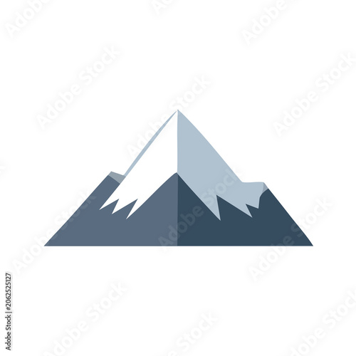 Minimalist vector illustration of a snow-capped mountain peak.