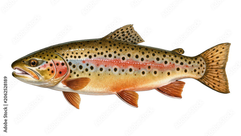 Fototapeta premium Brown Trout Fish Side View