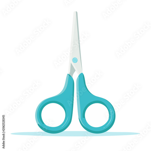 Teal scissors icon isolated on transparent background