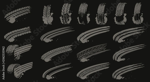 Silver Brush Strokes & Textures - Graphic Design Elements