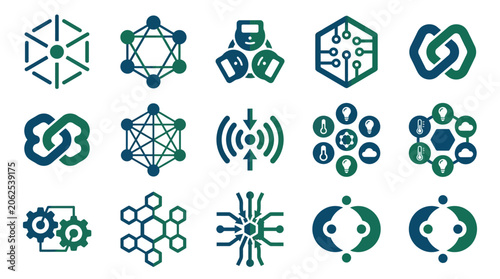 Technology icons for business communication.