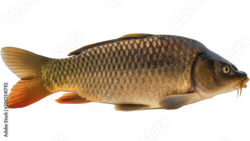 Принти на полотні Common carp fish with scales and orange tail fin