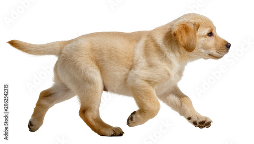 Canvastavla Golden Labrador puppy walking side view