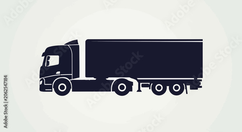 Truck Silhouette Vector - Freight Transport and Logistics Icon