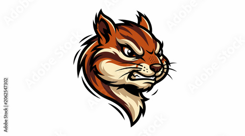 Cuadro en lienzo Furry cartoon chipmunk head profile.